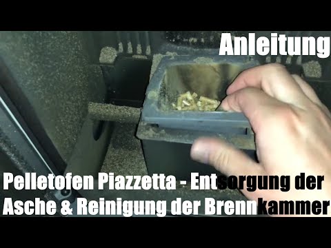 Pellet stove Piazzetta Ash disposal and combustion chamber cleaning instructions