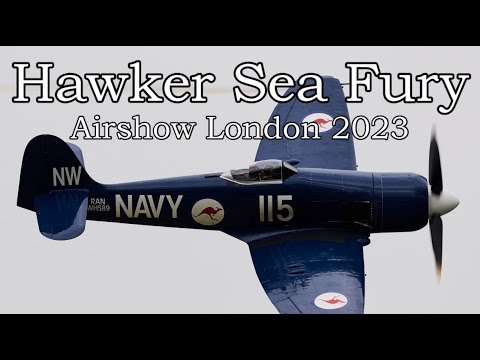 Hawker Sea Fury in 4K - Airshow London - 2023-09-10.