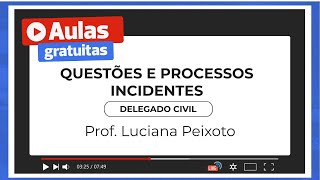 Questões e Processos Incidentes - Delegado Civil | Prof. Luciana Peixoto