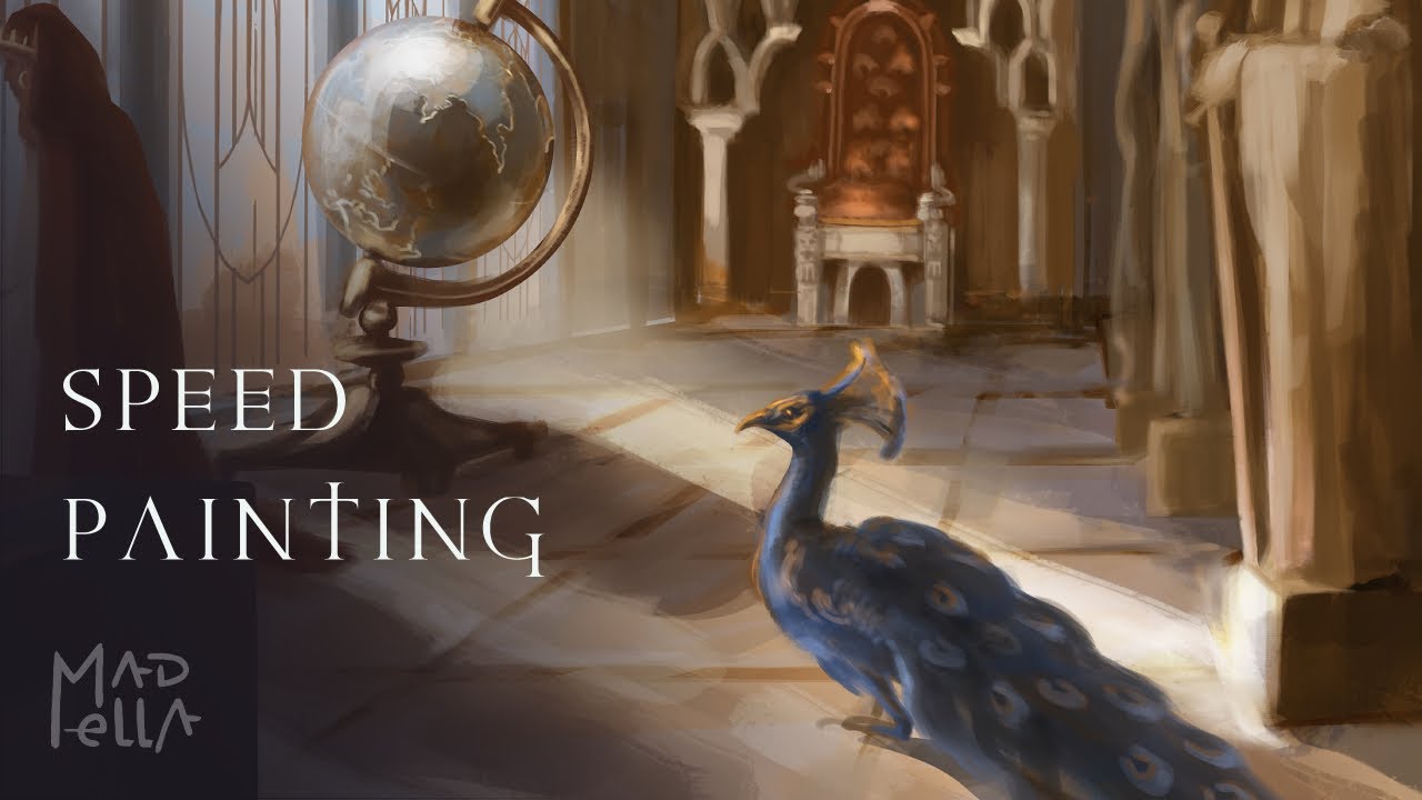 Environment concept art Speed painting | The Golden Hall (Clip Studio Paint) Dark fantasy