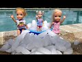 Ice Playing Elsa Anna Toddlers Kinetic Sand Fun Barbie Dolls