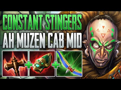 MID LANE MENACE! Ah Muzen Cab Mid Gameplay (SMITE Conquest A-Z)