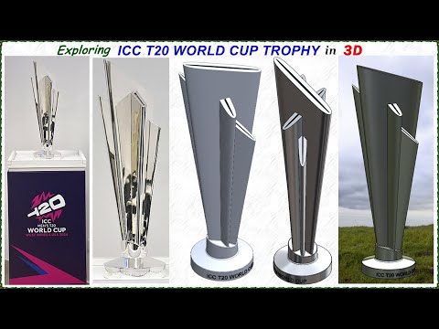 ICC T20 World Cup Trophy in SolidWorks, #3Dmodeling, #fusion360, #creo, #sports, #cricket