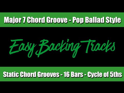 Static Major 7 Chord Groove - Pop Ballad Style - 80bpm - All 12 Keys - ON SCREEN SCROLLING CHART