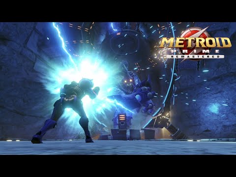 Metroid Prime Remastered Switch Gameplay - Omega Pirate: Towering Boss Fight [Phazon Mines - Hard]
