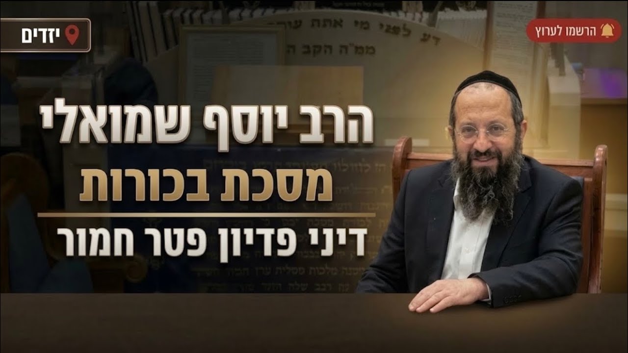 הרב יוסף שמואלי • לימוד דף היומי  •  דיני פדיון פטר חמור