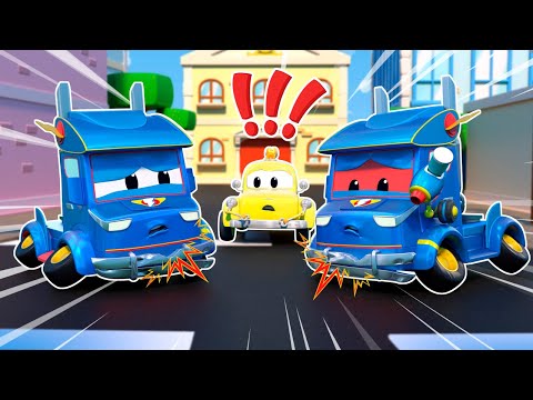 La Grúa CONFUNDE a SUPER CAMION con GEMELO MALVADO | Carros de emergencia para niños | Repara Autos