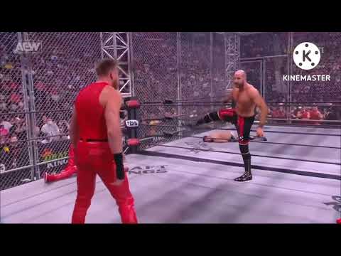 Claudio Castagnoli & Jake Hager  Face-to-face AEW Blood & Guts 2022