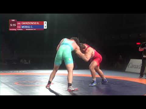 Round 2 FS - 125 kg: N. GWIAZDOWSKI (USA) v. C. MERRILL (PUR)