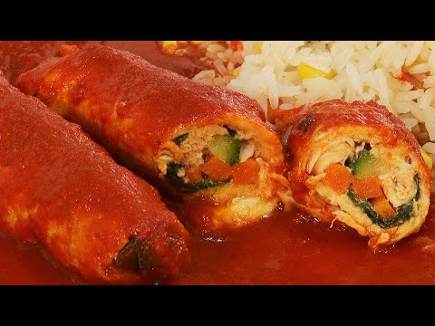 Rollitos de pollo rellenos de verdura