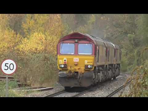 DB Cargo UK Class 66's no's: 66088-66079-66039 @ Chepstow {0N02} 16/11/2020.
