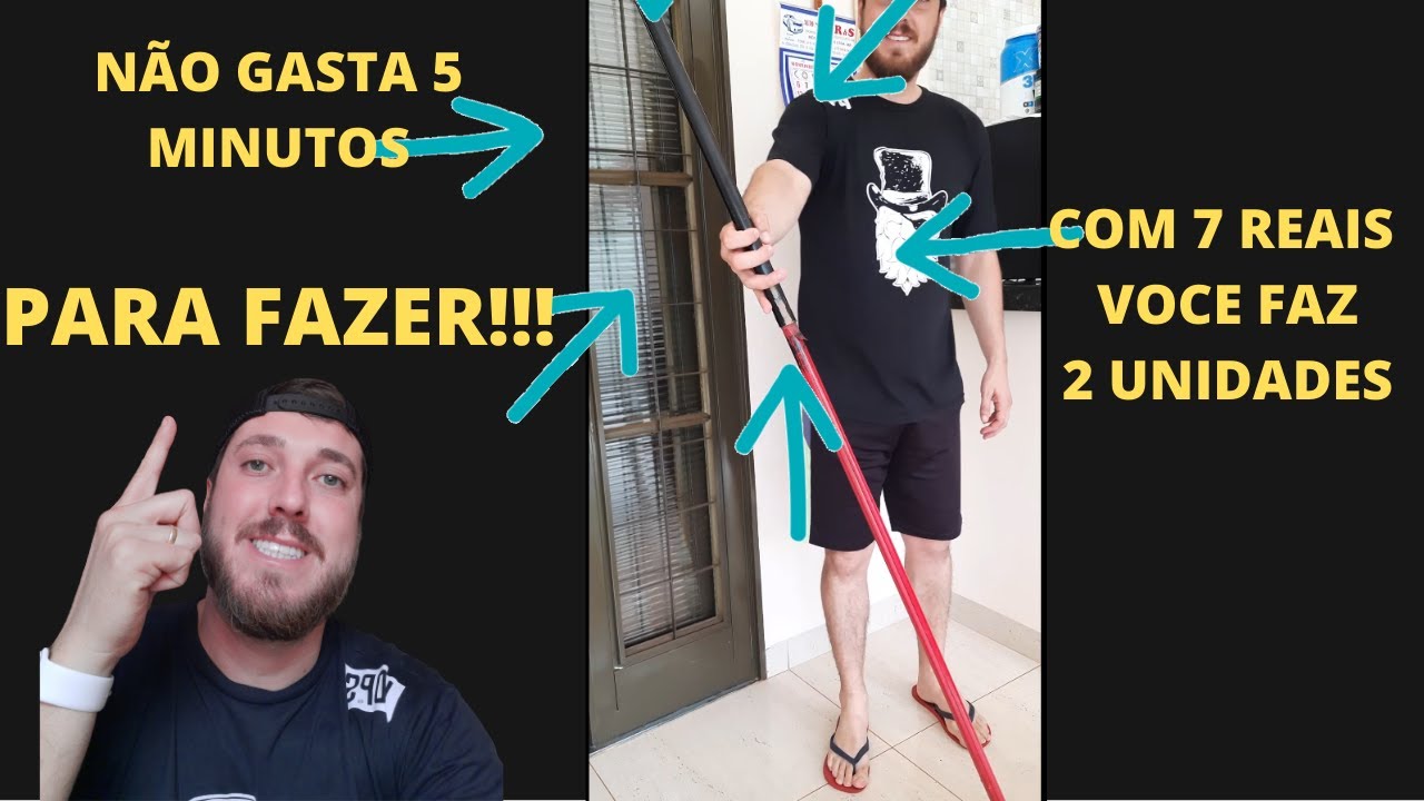 FAÇA VOCÊ MESMO!!! EXTENSOR DE CABO PARA VASSOURA E RODO -*NAO GASTA 5 MINUTOS*