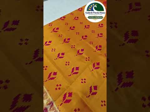 Pink Selari Border Mustard Small Jad Motifs Single Ikat Patola Saree