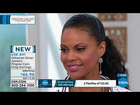 Ottoman Silver Jewelry Collection Filigree Coin Drop Ear...