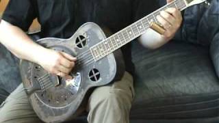 Video thumbnail for Amistar singlecone resonator guitar! Open C tuning. by BottleneckJohn