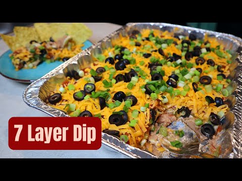 7 Layer Dip Recipe | Easy Meatless No-Bake Taco Dip Appetizer 