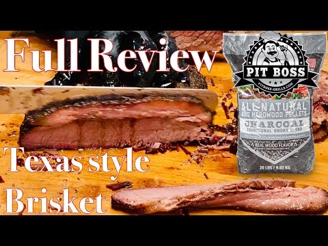 CHARCOAL PELLETS FULL REVIEW/TEXAS STYLE BRISKET/HOW TO COOK TEXAS BRISKET ON PIT BOSS PELLET SMOKER