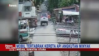 Download lagu Mobil Ringsek Ditabrak Kereta Api Angkutan Minyak #iNewsMalam 21/06 mp3