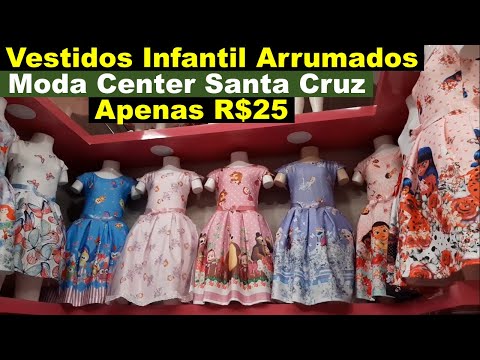 MODA CENTER SANTA CRUZ- VESTIDOS INFANTIL ARRUMADOS NO ATACADO