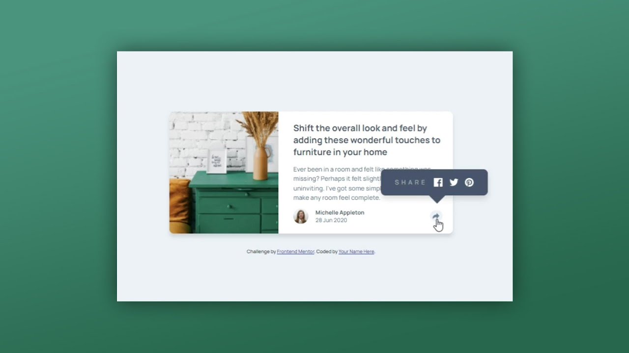 HTML, CSS, & JavaScript | article preview component master