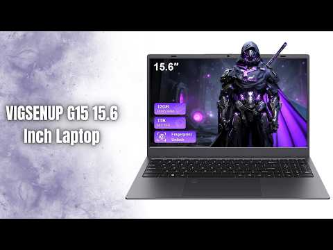 VIGSENUP Laptop, 12GB LPDDR5 RAM 1TB SSD, 15.6 Inch Laptop Computer, N95 Quad Core Processor(Beat to N5095,6500Y), Up to 3.4GHz, WiFi 5, BT 5.0, USB-C, Fingerprint,Gray video review thumbnail