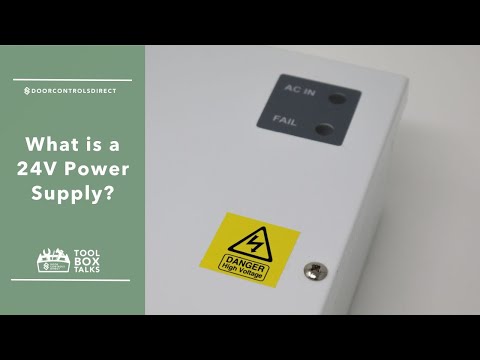 Part of a video titled What is a 24V Power Supply? | An Essential for Secure Door Systems