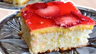 كيكة الكاسترد والجيلي خفيفة ولذيذة بدون قشطة او كريمة-Custard _ Jelly Cake