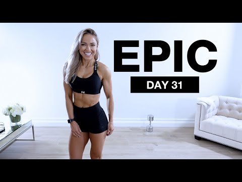 Day 31 of EPIC | 45 Min Dumbbell Abs & Glute Workout at Home