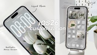 iOS 26 AESTHETIC CUSTOMIZATION!  ⊹ ࣪ ˖ 𐙚  | custom iphone theme, widgets, icons tutorial