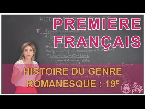 Histoire du genre romanesque : 19e siècle - Français Première - Les Bons Profs