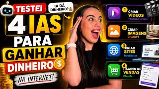 Testei 4 FERRAMENTAS DE IA para GANHAR DINHEIRO Na Internet! (Vídeos, Imagens, Site e Ebooks Com IA)