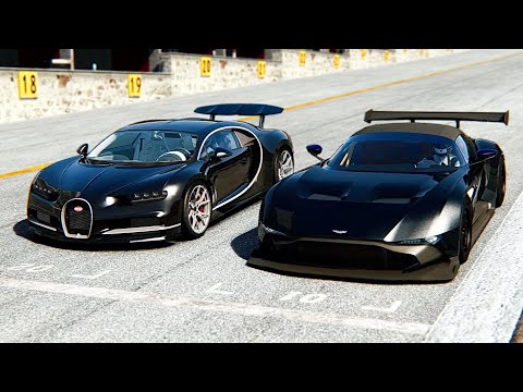 Aston Martin Vulcan R vs Bugatti Chiron Black Edition 2000 HP at Laguna Seca