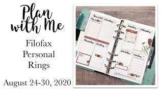 Plan with Me | Filofax Personal Rings | August 24-30, 2020 #filofax #peanutsplannerco