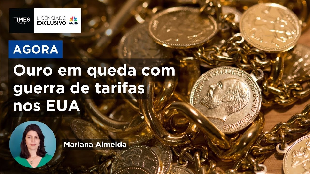 Dólar forte e incerteza com tarifas derrubam ouro; Mariana Almeida analisa