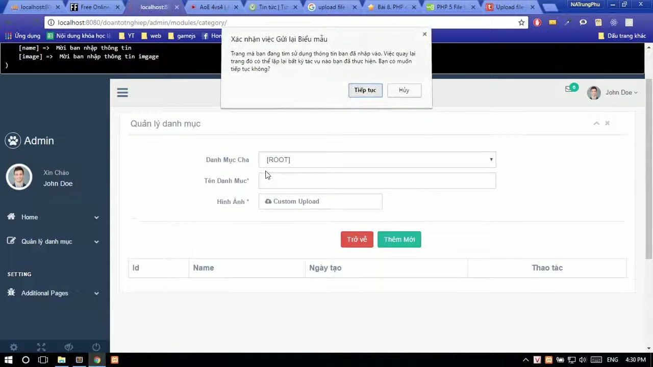 [Codethue.net] - Code thuê  đồ án cntt  Thêm mới danh mục - Chi tiết