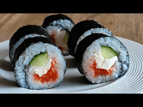 Smoked Salmon Cream Cheese Sushi Roll | Easy Homemade Sushi Recipe