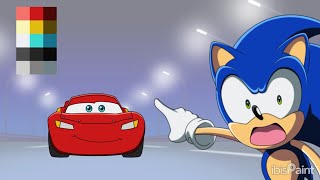 Lightning Mcqueen in Sonic X style on IbisPaint X