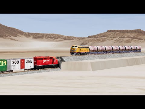 Unfinished Rail Tracks vs Trains - Beamng Drive