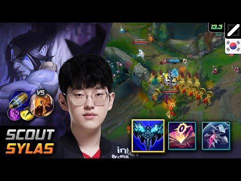 Scout Mid Sylas Build Everfrost First Strike - Scout Sylas Match Highlight - LOL KR 13.3