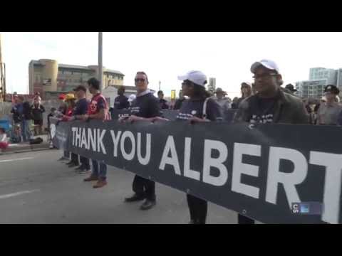 Roving Reporter - Calgary Stampede Parade 2016 - Fort McMurray First Responders