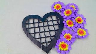 DIY Heart paper flower wallhanging craft ideas|| wall decoration idea||diy craft||paper craft