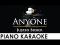 Justin Bieber - Anyone - Piano Karaoke Instrumental Cover with Lyrics