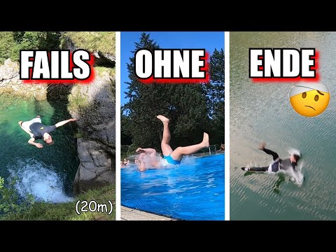 Cliff jump from 20m goes wrong!! // Painful fails & funny outtakes 20/21