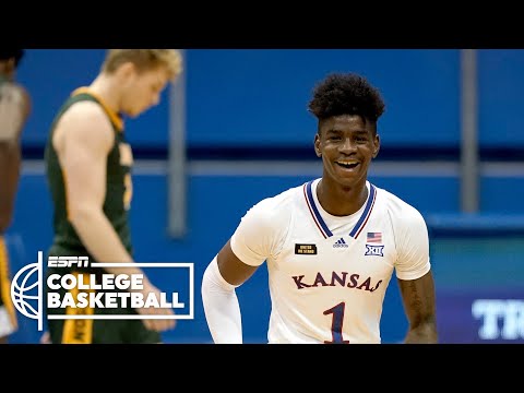 堪薩斯老鷹隊在北達科他州的驚嚇中倖存下來 [摘要] - ESPN大學籃球頻道 (Kansas Jayhawks survive scare from North Dakota State [HIGHLIGHTS] | ESPN College Basketball)