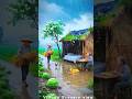 Rural life in a simple rural environment during the rainy season #villagelife #rainyday