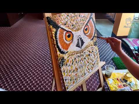Time lapse of Owl painting for client | Acrylic Painting | Step by Step