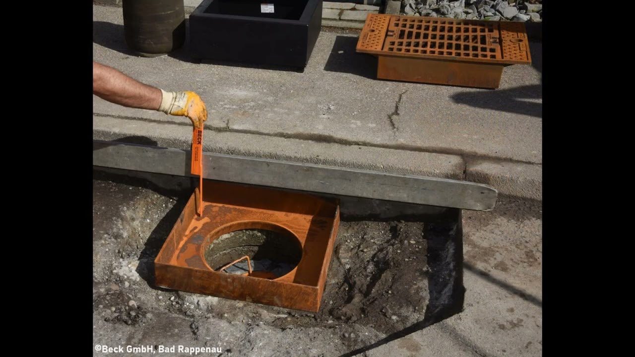 Ugradnja ACO MultiTop Bituplan slivnih rešetki - BECK GmbH