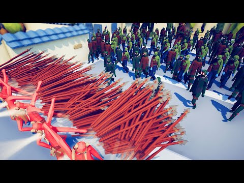 TABS 500 ZOMBIES vs 10x EVERY GOD UNIT! - Totally Accurate Battle Simulator Mods
