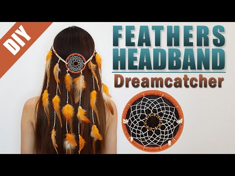 How To Make Dreamcatcher Feathers Headband ? l...