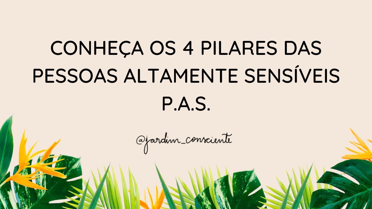 CONHEÇA OS 4 PILARES DAS PESSOAS ALTAMENTE SENSÍVEIS (PAS)